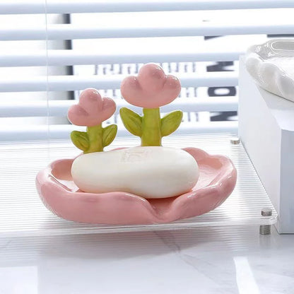 Portasahumerios Floral Creativo Auto-drenante Anti-deslizante - ¡Adorna tu baño con estilo! 🌸