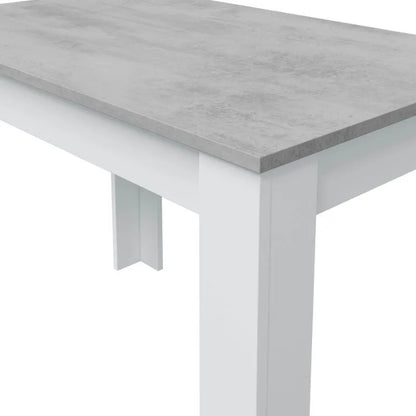 Mesa de Cocina Moderna Cloe 78x109x67 cm en Blanco Artik y Cemento