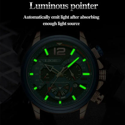 Reloj LIGE Fashion Watch Man Luxury Chronograph Sport - ¡Elegancia y estilo en cada momento!