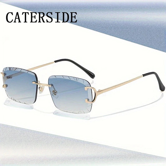 Gafas de Sol Caterside Rimless Square: ¡Estilo Punk Radiante! 🌟 ¡Protección UV400 y Voguish Vintage! 🕶️ ¡Consíguelas Ya!