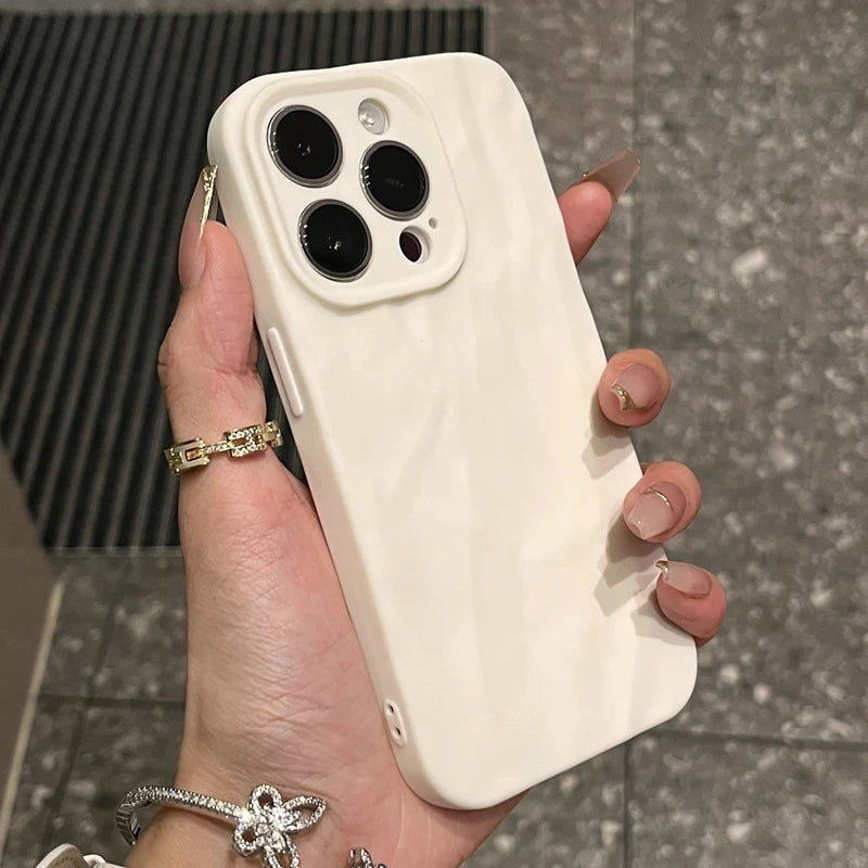 Funda de Silicona Suave Arrugada de Lujo