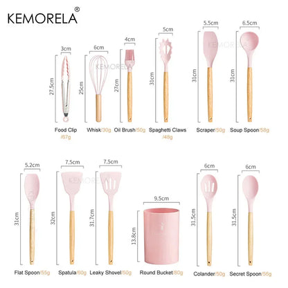 Set de Utensilios de Cocina de Silicona KEMORELA: ¡Cocina con Estilo y Facilidad! 🍳