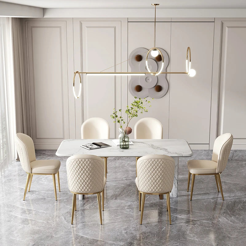 Silla de Comedor de Cuero Blanco Tongyue: Elegancia y Comodidad Moderna 🪑