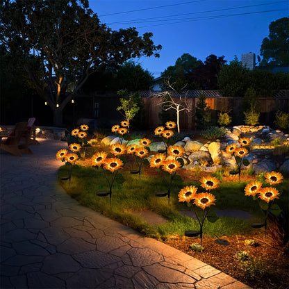 Luces Solares de Girasol LED Simulation Sunflower - Jardín Encantador 🌻