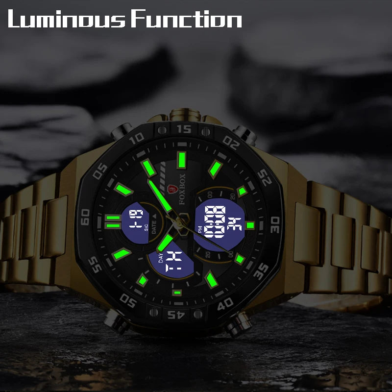 Reloj para Hombres FOXBOX 2024 NEW con Doble Pantalla Digital, Resistente al Agua y Envío Rápido 🌟