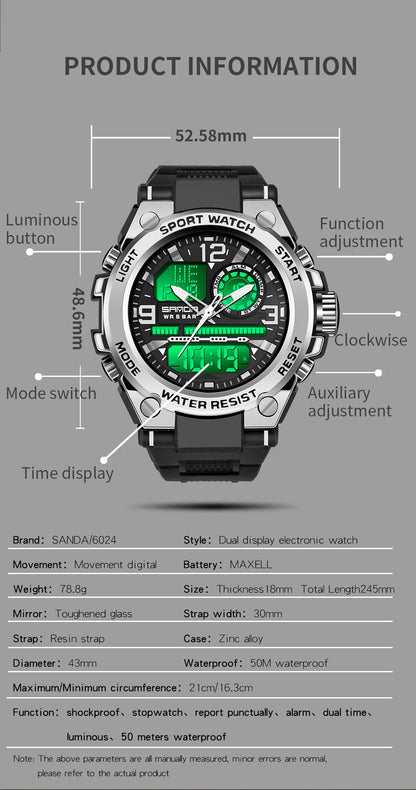 Reloj Deportivo Militar SANDA 6024 - Estilo y Resistencia Increíbles 🌟