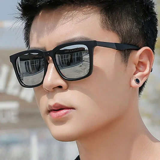 New Sunglasses for Men Plastic Oculos De Sol Men's Fashion Square Driving Eyewear Travel Sun Glasses Eye Protect