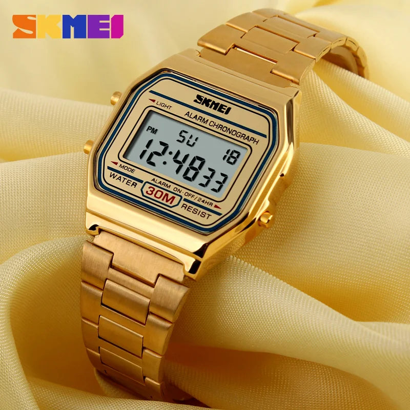 Reloj Digital SKMEI 1123 de Acero Inoxidable con Pantalla LED