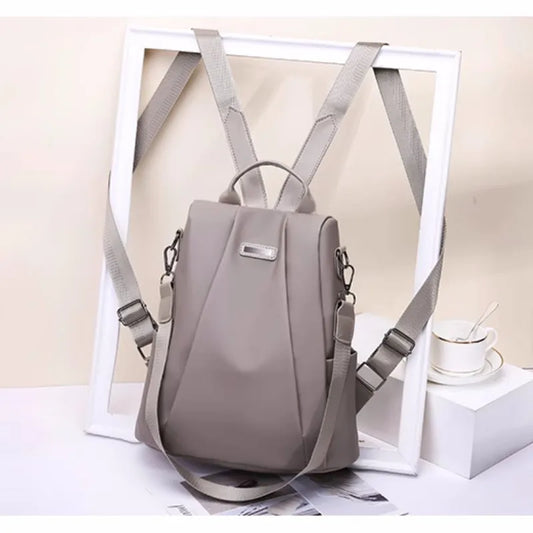 Oxford Cloth Backpack Female Fashion Travel Backpack Shoulder Bag Solid Color Casual Large Capacity Students Schoolbag Handbag