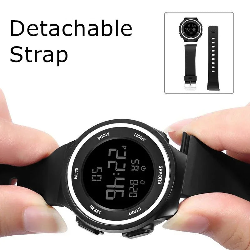 Reloj Hombre Deportivo Impermeable LED Cuero Durable